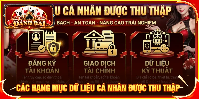 Thông tin tài khoản và dữ liệu cần thiết khi sử dụng dịch vụ đánh bài